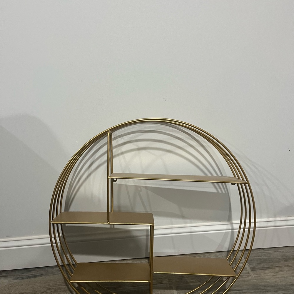 Gold Circular Wall Shelf
